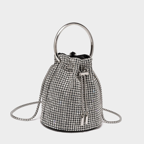 Jimmy Choo Bon Bon Crystal Top-Handle Bag Silver