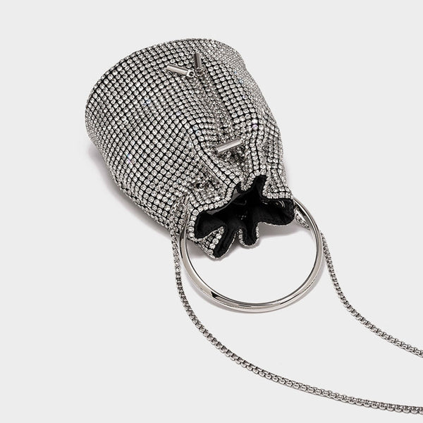 Crystal Mesh Mini Bucket Bag