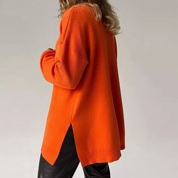 Orange long sleeve sweater best sale