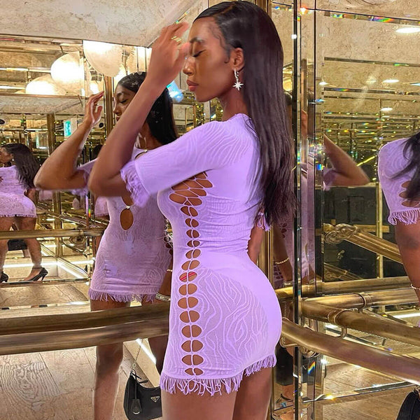 Women Rhinestone Cover Up Dress Sexy See Through Mesh Mini Dress Long  Sleeve Bikini Swimsuit Night Dress 