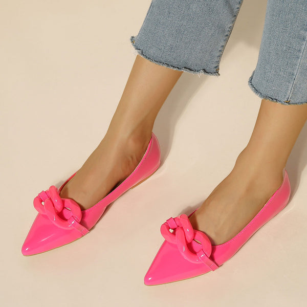 Bright hot sale pink flats