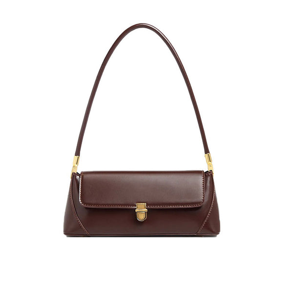 Fashionable Solid Color Casual Vintage Baguette Bag Women Shoulder Bag