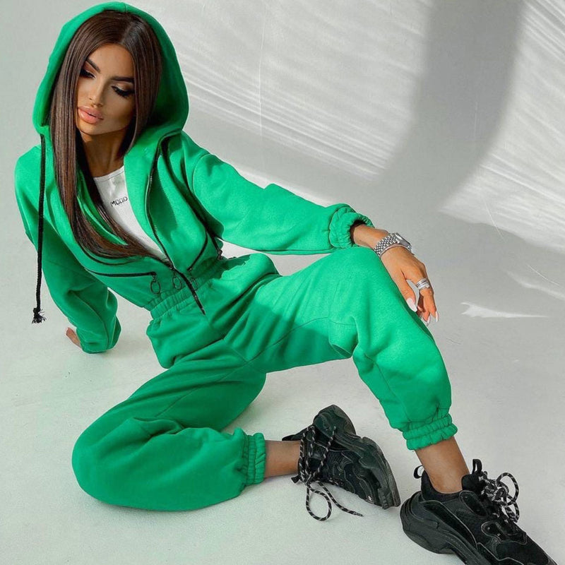 Athletic Contrast Zip Up Drop Shoulder Cinch Waist Hooded Jumpsuit