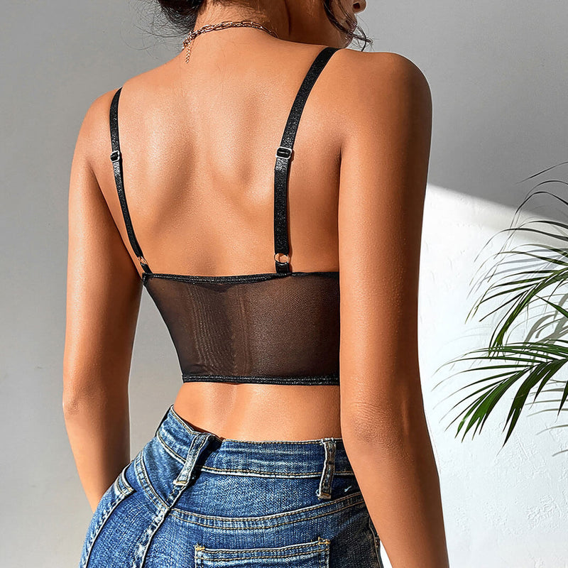 Underwire Bodysuit Women Lace Bra Strapless Satin Tube Top Crop Bustier Top  Sheer Casual Blouse Low Backless Dress, Black, Large : : Clothing,  Shoes & Accessories