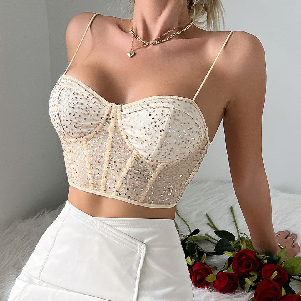 Lace Cropped Bustier Cami