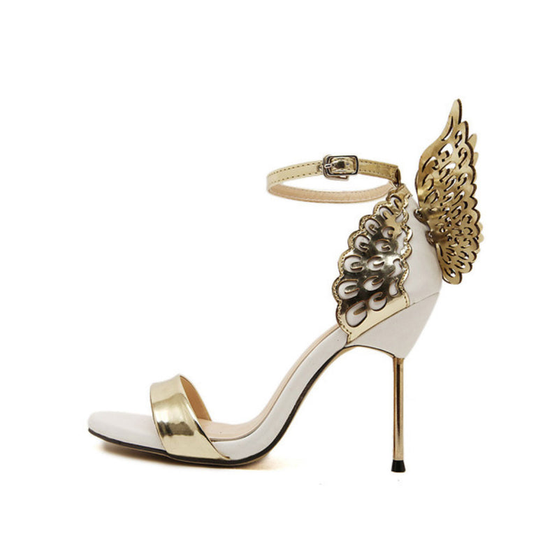 Women's Sandals Rhinestone Butterfly Chunky Heel High Heels Pumps Party  Shoes | eBay