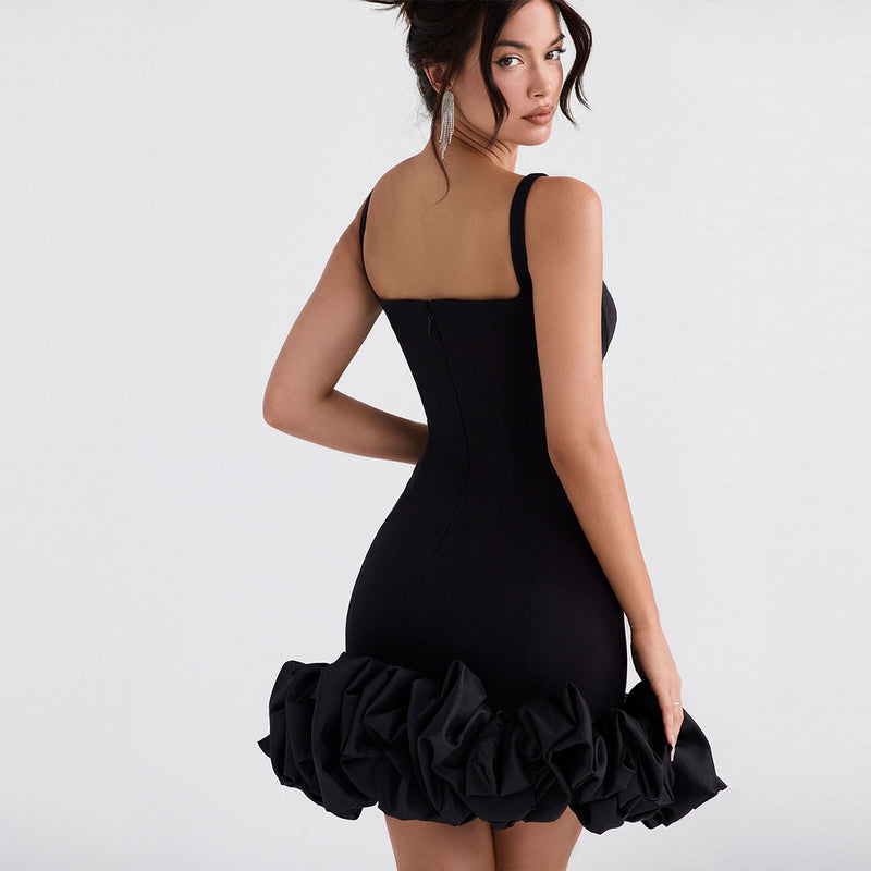 Black ruffle dress mini | PrettyLittleThing